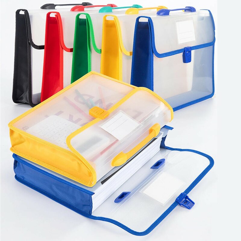 A4 Portable File Bag Briefcase Handbag Waterproof File Organizer Folders Paper Document Storage Bag Large Office Organizers