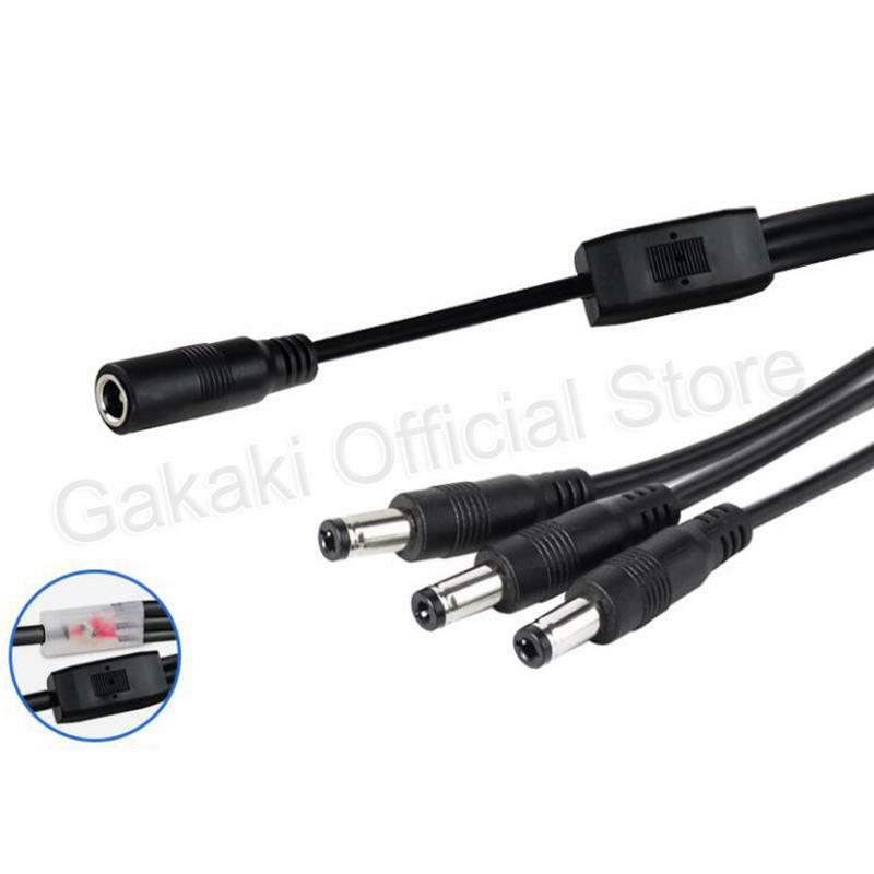 20awg 5A 1 DC Female ke 2/3/4 Male Splitter plug 5.5x2.5mm kabel Power supply adaptor kabel konektor untuk LED Strip Kamera CCTV