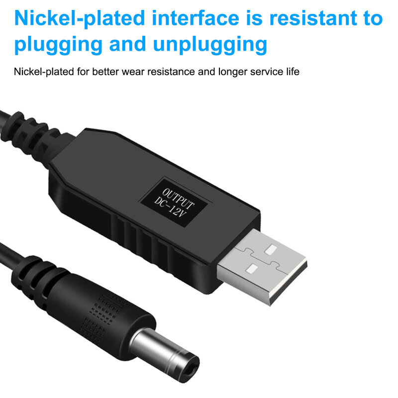 Fonken WiFi zu Power Kabel Stecker DC 5V zu 12V USB Kabel-Boost-Converter Step-up Schnur für Wifi Router Modem Fan Lautsprecher