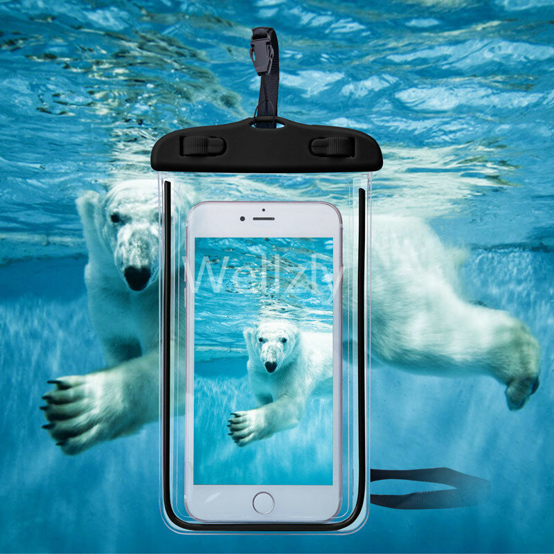 ว่ายน้ำกระเป๋ากันน้ำโทรศัพท์กรณีกันน้ำกระเป๋า PV สำหรับ iPhone 12 Pro Xs Max XR X 8 7 Galaxy S10