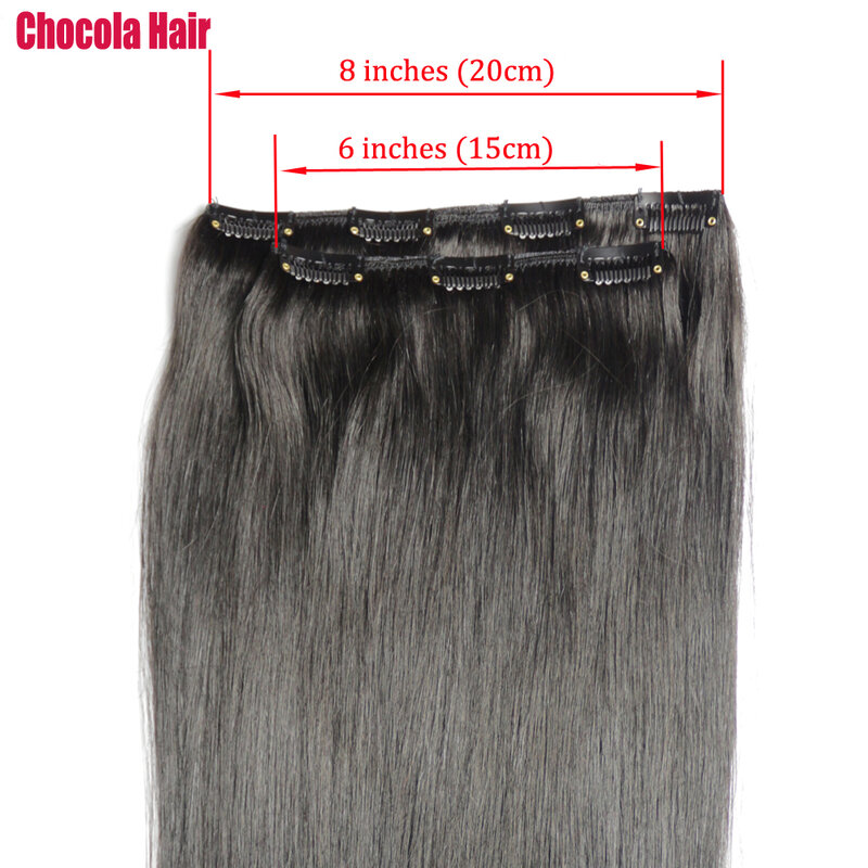 Chocala 16 "-20" rambut Remy Brasil 60g-100g ekstensi rambut manusia set dua potong rambut manusia Brasil 2 buah lurus