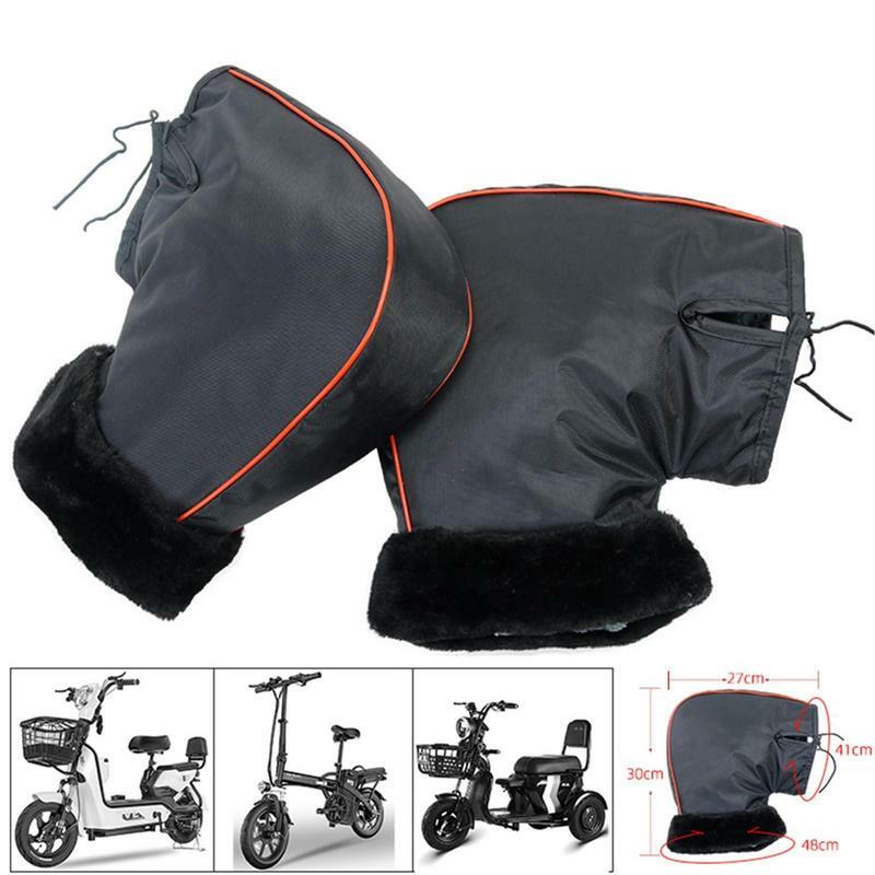 1Pair Motorcycle Handlebar Muffs Protective Motorcycle Scooter Thick Warm Grip Handle Bar Mitts Rainproof Winter Warmer Gloves