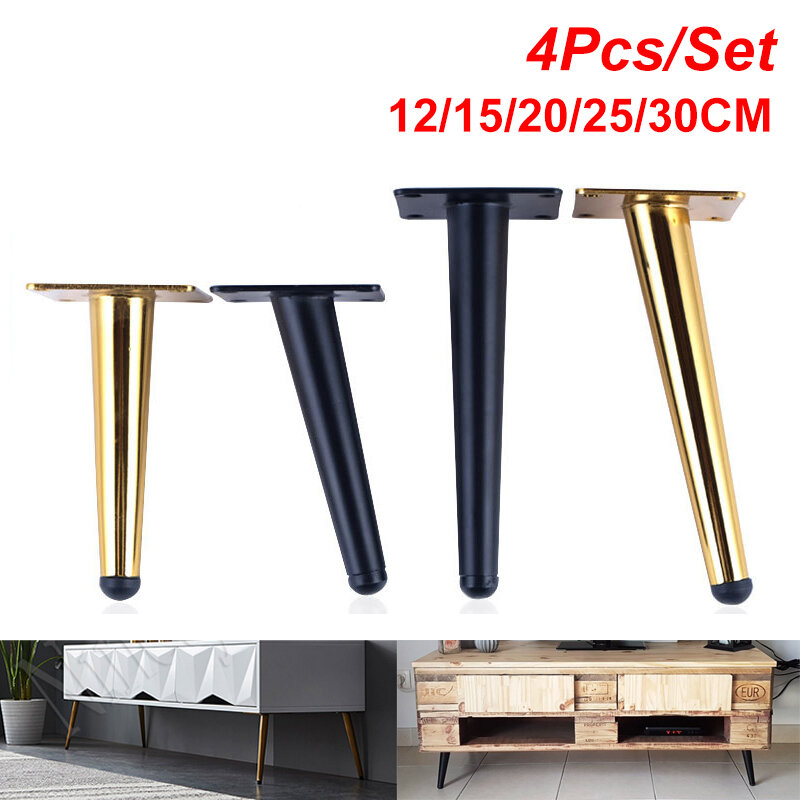 4Pcs/Set Furniture Table Legs Metal Tapered Sofa Cupboard Cabinet Furniture Leg Feet 12/15/20/25/30CM Stool Chair Leg Feet
