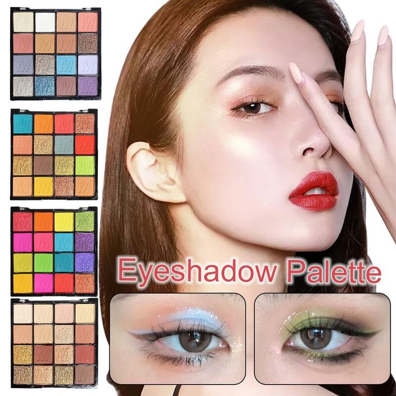 16 Farben Lidschatten-Palette bunte perlmutt matte Glitzer tragbare pigmentierte Make-up Schatten schimmern Auge Text marker v3l8
