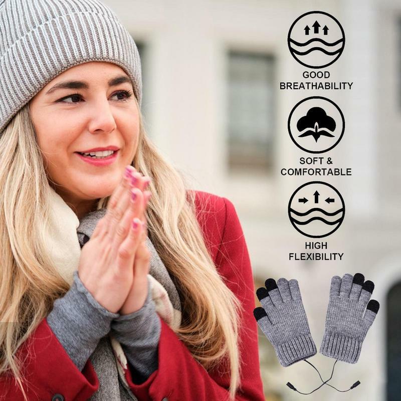 Heated Gloves Winter Thermal Warm Gloves With Built In Heating Sheet USB Powered Soft Durable Winter Work Gloves For Men Women