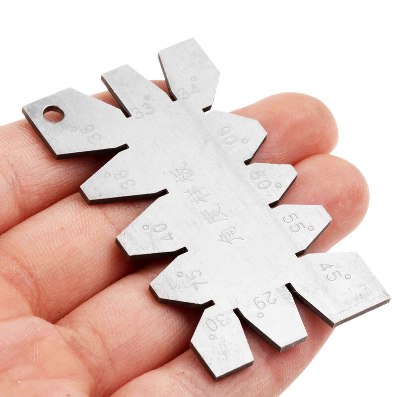 Dophee-herramienta de medición de calibre de ángulo de corte de rosca de tornillo de acero inoxidable, alta calidad, 2 piezas
