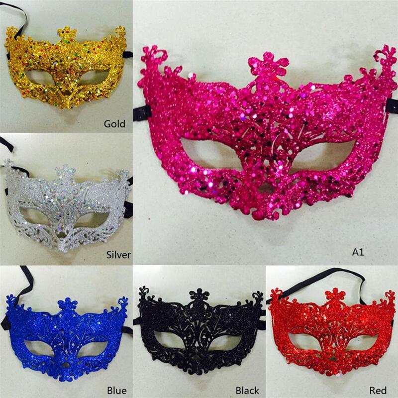 Cosplay Face Cover Glitter Shinny Women Ribbon Mysterious Eye Cover For Masquerade