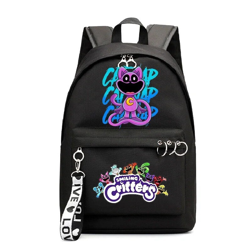 Tas ransel 16 inci modis gambar kartun lucu gantungan kunci tas sekolah tas buku anak perempuan kasual luar ruangan tas bepergian wanita