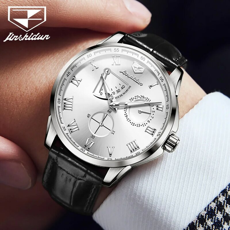 JSDUN orologio meccanico automatico originale per uomo quadrante strutturato multifunzionale orologio da polso da uomo d'affari di lusso impermeabile 8921