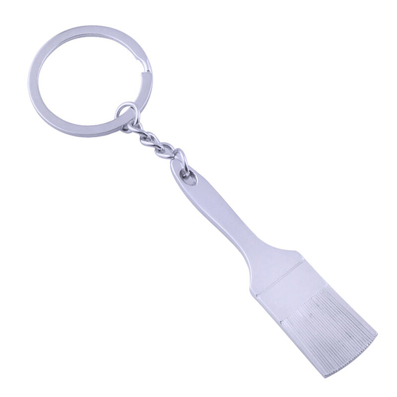 1Pcs Simulation Brush Tool Keychain Fashion Zinc Alloy Key Ring Man Car Key Chains Keyring