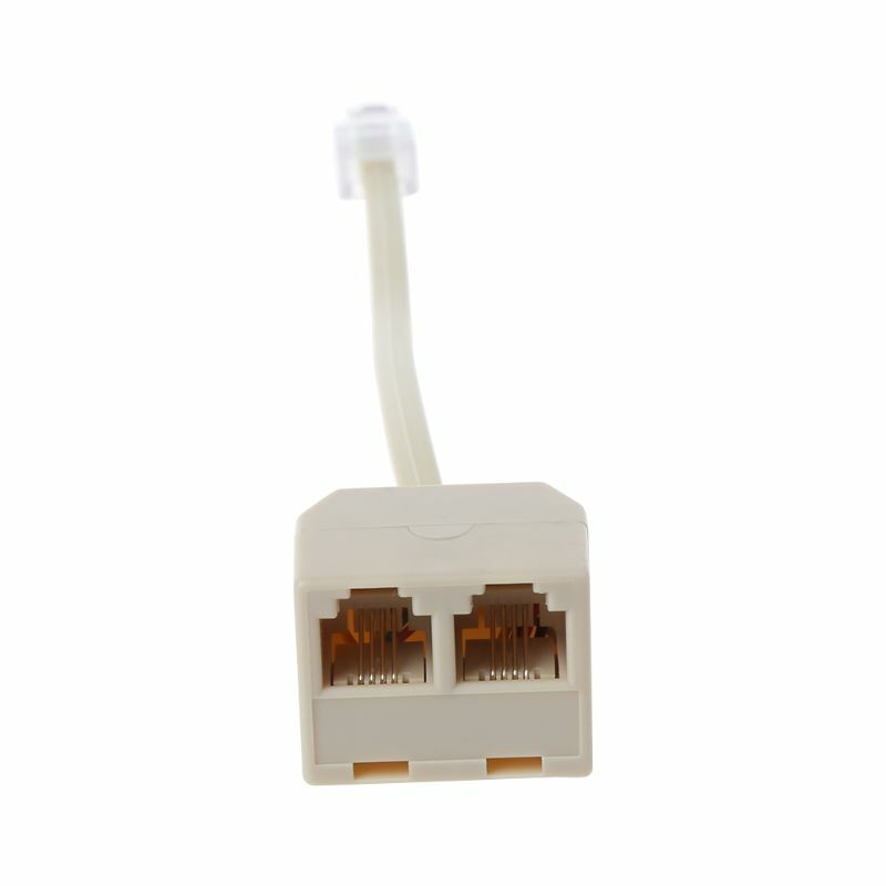 2 Way Telephone Splitter Specially Designed Two RJ11 6P4C Adapter for 2 Phone Dropship