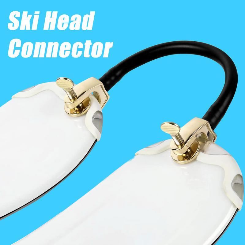 Konektor ujung Ski portabel, alat bantu latihan Ski, konektor papan salju mudah, alat latihan Ski salju, alat bantu Wedge Ski musim dingin