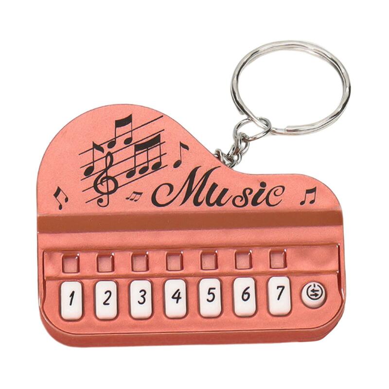 Ornamen gantungan kunci Piano jari ukuran Mini, aksesori dapat dimainkan gantungan kunci Keyboard elektronik kecil untuk anak laki-laki dan perempuan
