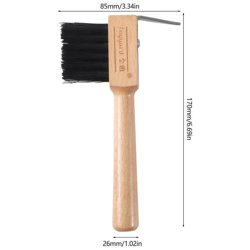Hoof Grooming Kit for Saddlery Harness, Horse Pick Brush, Portable Hook with Soft Touch, Wooden Handle, Horse Grooming Kit