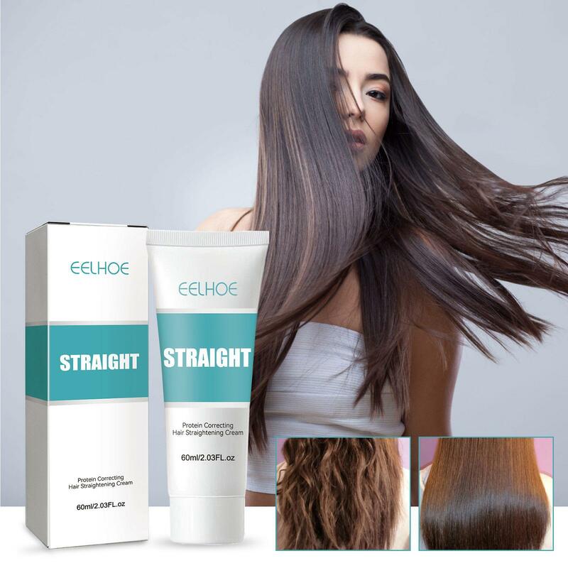 Crema de queratina para alisar el cabello, tratamiento profesional dañado, crema de corrección de proteínas para el cuidado del cabello rizado más rápido, 60ml