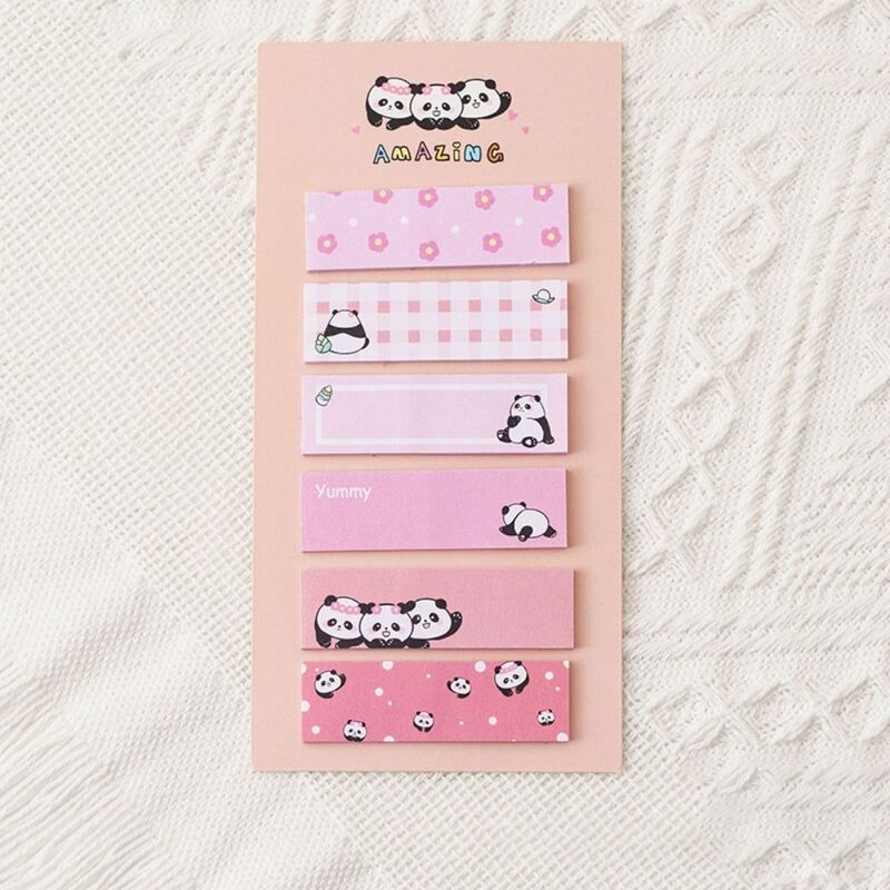 Cartoon Panda Sticky Notes Stationery N Times Creative Classification Label Kawaii Durable Memo Pad Planner