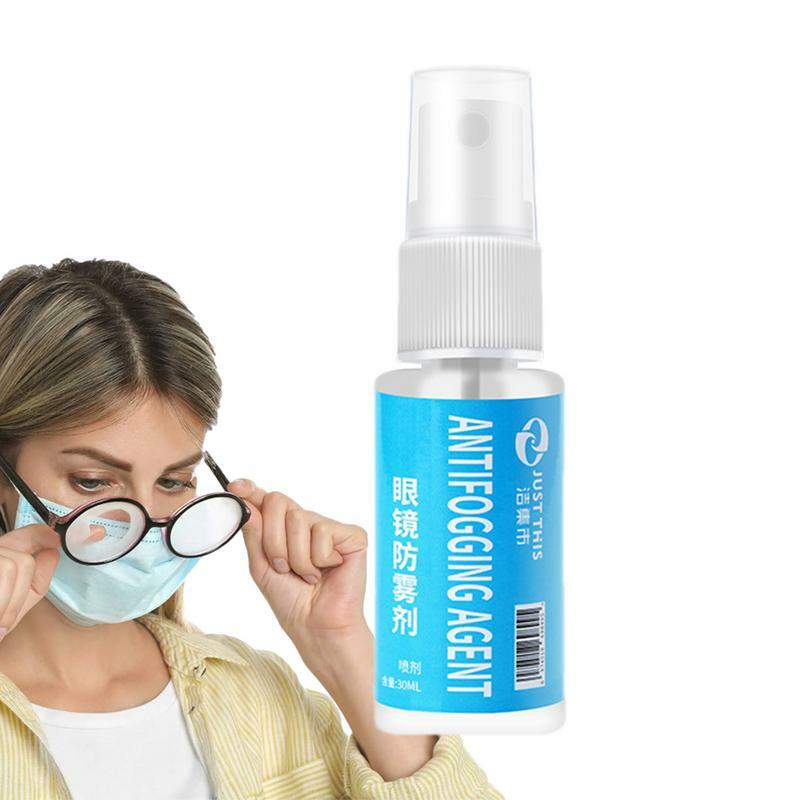 Defogger do okularów 30ml rozszczepiający płynną mgłę w sprayu na zimę, przenośny środek przeciwmgielny na soczewki powlekane