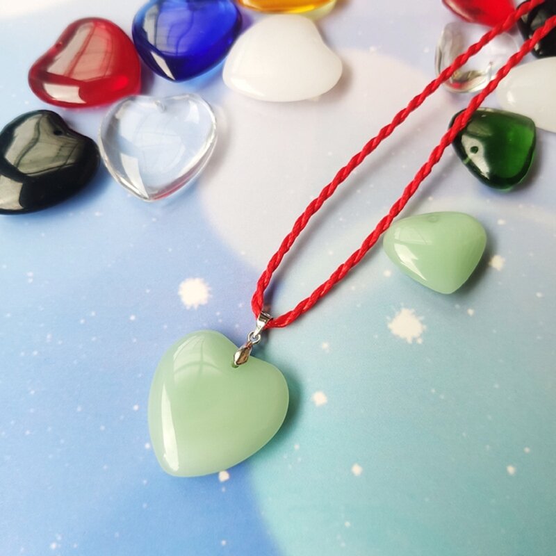 pendente cristallo colorato a forma cuore borda accessori fatti a mano della collana Trasporto goccia