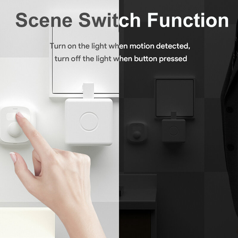 Tuya Zigbee Motion Sensor 3 in 1 Human Presenc Detector PIR Sensor + Light Sensor + Scene Switch Function Smart Life Security