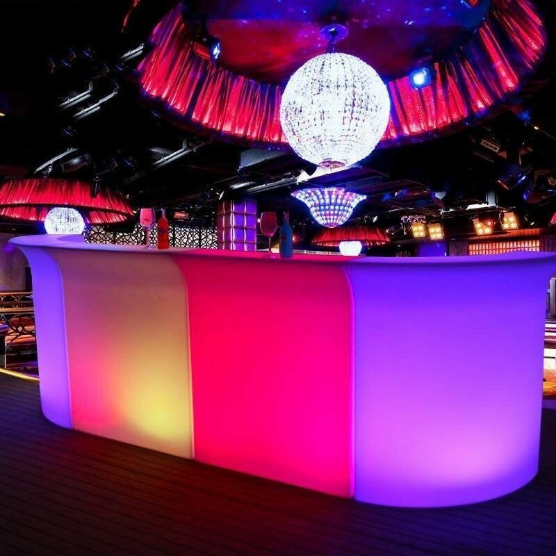 Lichtgevende Led Bar Teller Waterdichte Oplaadbare Rundbar Led Bartresen Meubels Kleurveranderende Club Ober Bars Disco Party