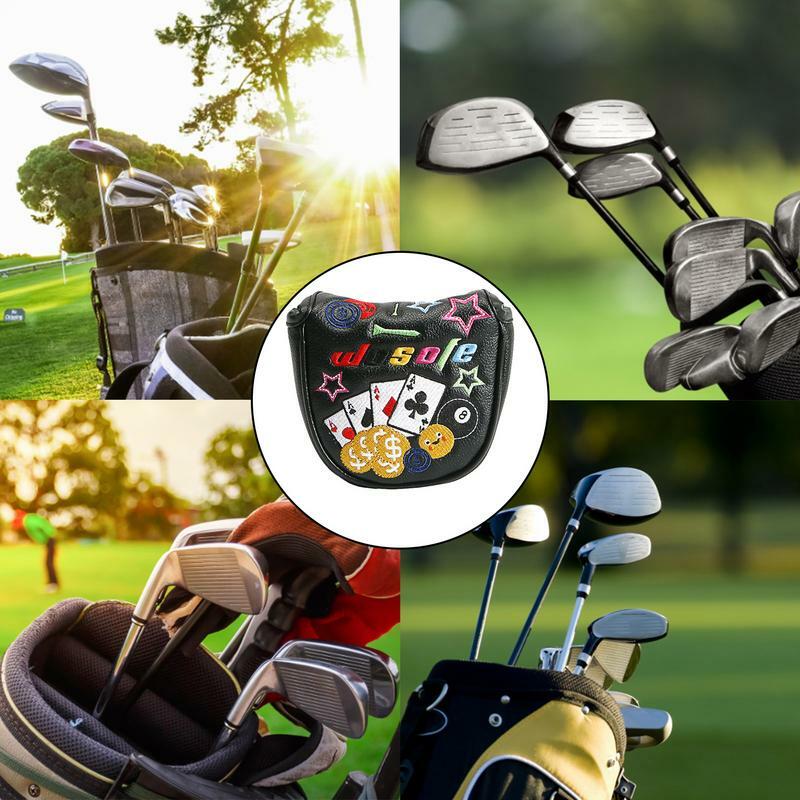 Golf Putter Cover Magnetic Closure PU Leather Golf Putter Headcover Golf Accessories Waterproof Golf Club Head Cover Protector