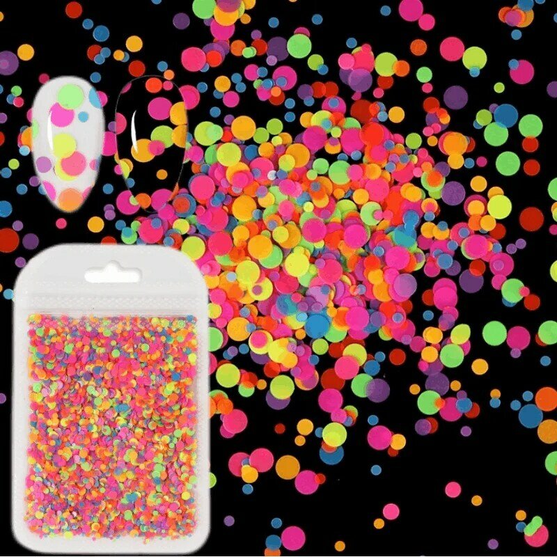 10g/Bag Fluorescent Dots Glitter Sequins Neon Glitter Flakes DIY Manicure Holographic Glitter For Nails Art Accessories