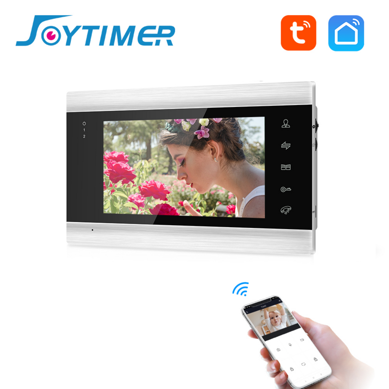 Joytimer AHD/960P, Monitor individual esclavo de 7 pulgadas para videoportero, sistema de intercomunicación para teléfono, compatible con desbloqueo de una tecla, grabación de vídeo