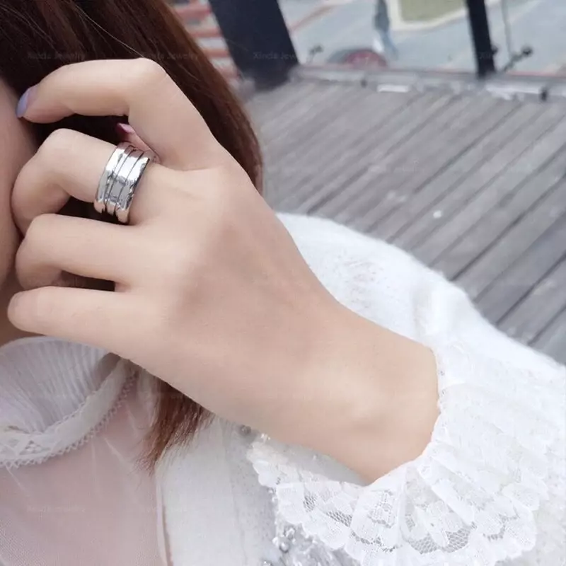 Clássico s925 anel de prata esterlina para mulheres, simples e personalizado, marca de luxo, casal jóias, venda quente, moda