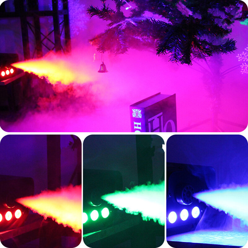 Coluna de ar LED Smoke Machine, controle remoto sem fio, Stage Fog Machine, fogger, ejetor de fumaça, festa, DJ, Disco, 500W