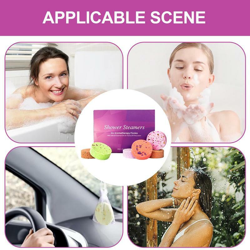 Bath Bombs 6pcs Shower Steamers Aromatherapy Essencel Oil Stress Relief And Relaxation Bath Gifts For Stress Relief And