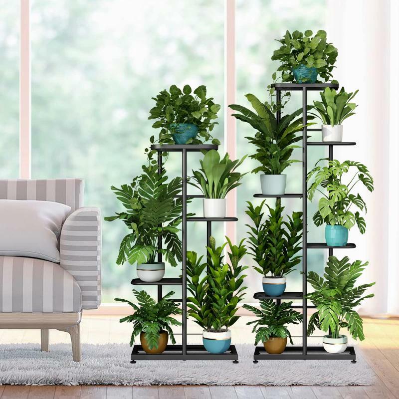 Iron Flower Stand Pots Tray Multiple Plant Shelves 5/6/7 Layers Stand For Flowers Plant Holder Home Balcony Garden Decoration