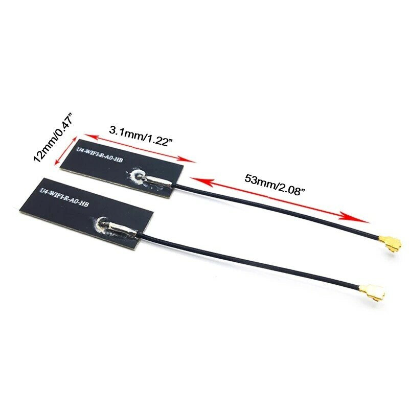 2 piezas Mini PCIE Wifi antena interna portátil Wifi BT antena de película para tarjeta de red D5QC