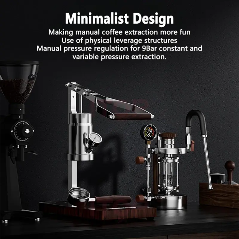 LXCHAN mesin kopi tekanan tangan, mesin kopi Espresso rumah tangga terkonsentrasi 9Bar tekanan konstan atau variabel 51MM/58MM