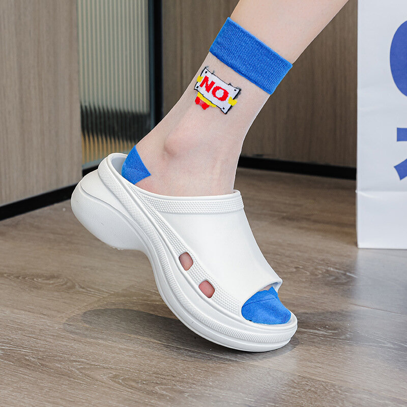 DG038 sandal sol tebal wanita, selop Slip-On produk baru musim panas