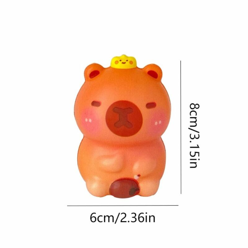 PU Capybara Squeeze Toy para Crianças, Novidade Sensorial Toy, Pinch Decompression, 3D Cartoon Fidget, Slow Rebounce