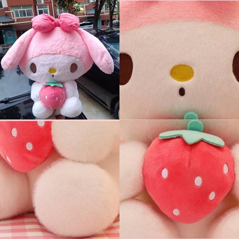 26Cm Plushies Sanrio Kuromi My Melody Plush Dolls Toys Cute Strawberry Stuffed Animals Plush Toy Pillow Bedroom Decoration Gift