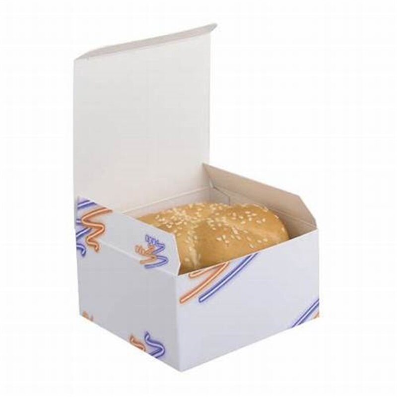 Caja de cartón personalizada para uso alimentario, caja de hamburguesa con impresión, precio barato