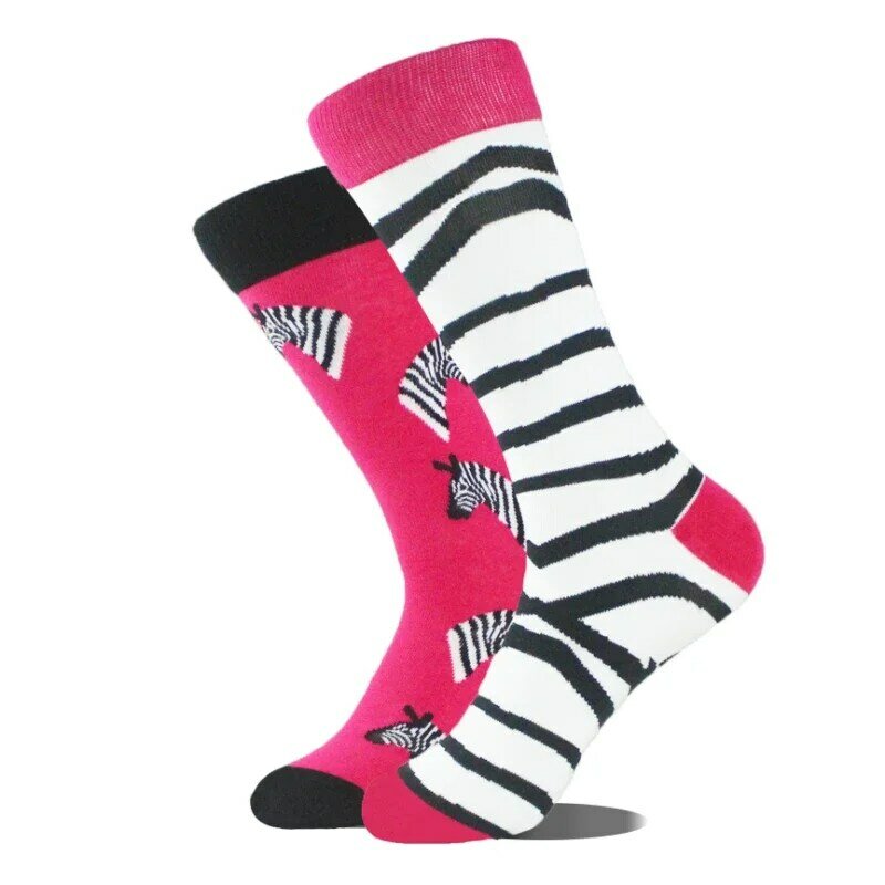 Новые модные носки, Необычные Асимметричные хлопковые носки AB, Персонализированные Популярные уличные жаккардовые носки для пар