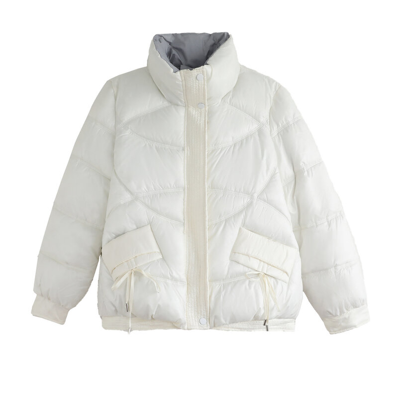 Модная Новая женская зимняя куртка, Женское пальто, парки 2023, верхняя одежда, Женская Короткая свободная куртка с воротником-стойкой