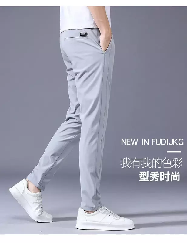 Новые осенне-зимние мужские повседневные брюки Foxxamo для велоспорта, облегающие прямые плотные брюки, мужские Модные эластичные штаны для бега 28-38