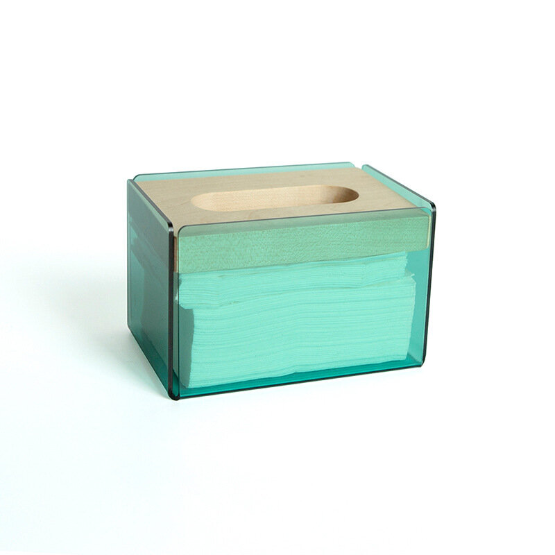 Modern simple acrylic tissue box Living room coffee table desktop storage box Creative ornament paper box