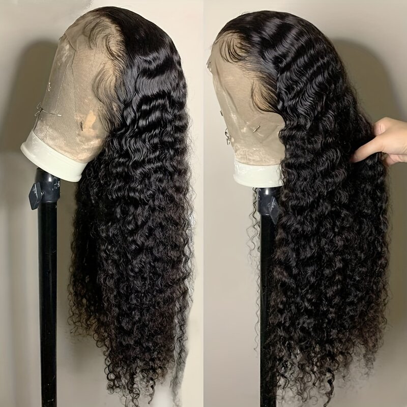 Deep Wave Lace Front Wigs For Women 180% Density Hair Human Hair 13x6 Lace Front Human Hair Wigs Natural Color