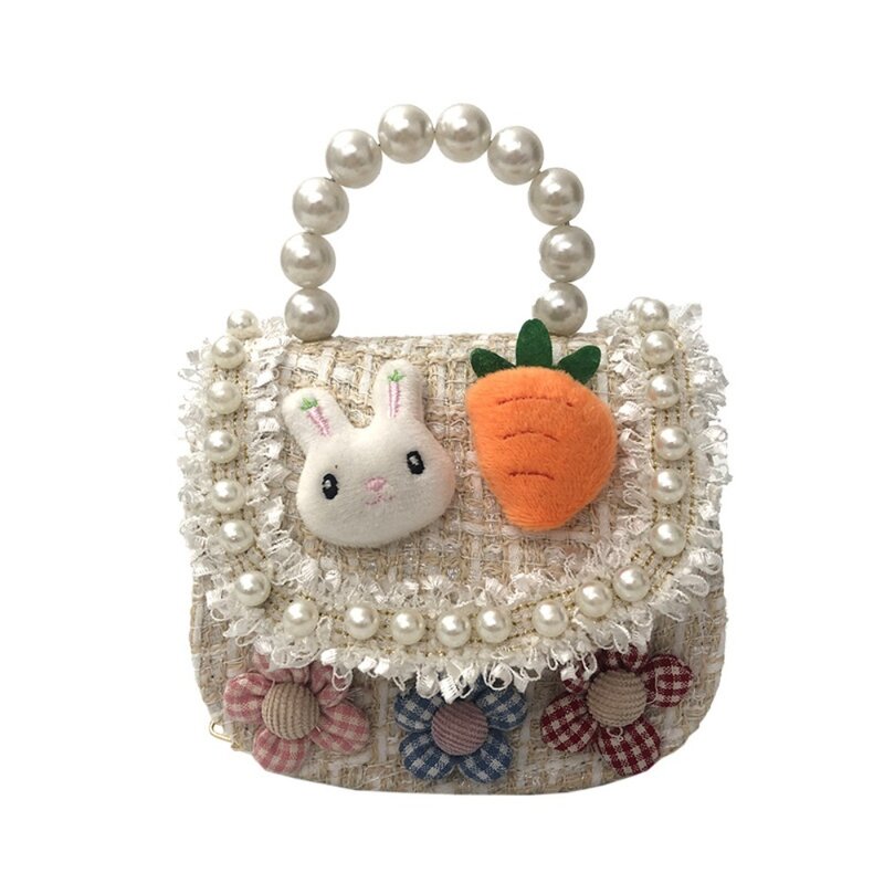 Новинка, модные сумки через плечо с изображением кролика, моркови, жемчуга, вишни, цветов