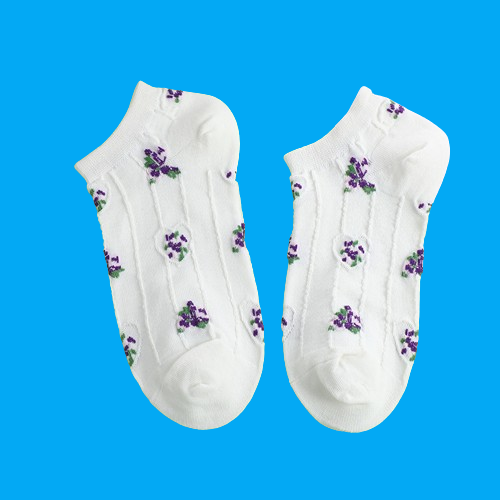 Kaus kaki renda pendek lucu 5/10 pasang, kaus kaki jala tipis motif bunga kapal musim panas model Jepang untuk wanita