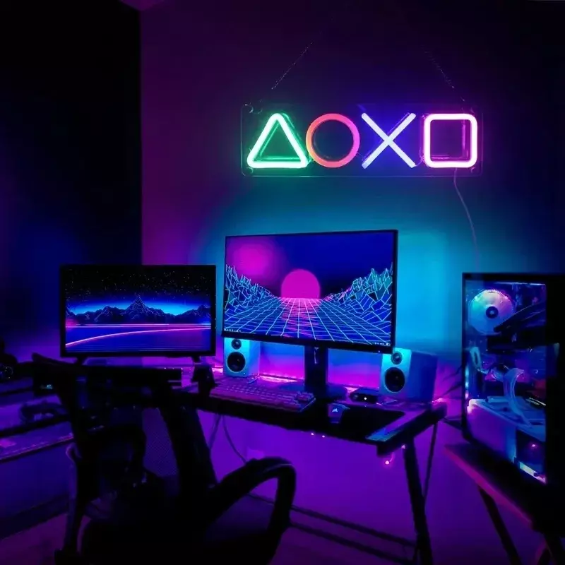 Tanda Neon untuk dekorasi dinding kamar tidur sakelar bertenaga USB lampu Neon LED untuk ruang Game ruang tamu dekorasi ruang Gamer remaja