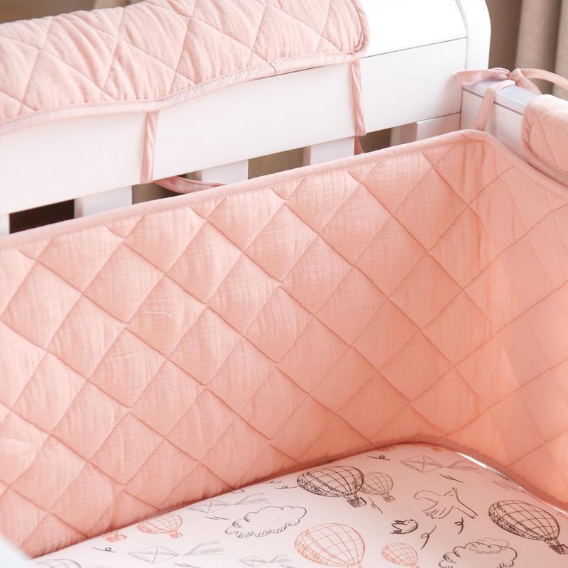 Bantalan Bumper bayi, tempat tidur bayi aman bernafas ramah kulit pelindung tempat tidur anti-jatuh perlindungan samping tempat tidur anak-anak