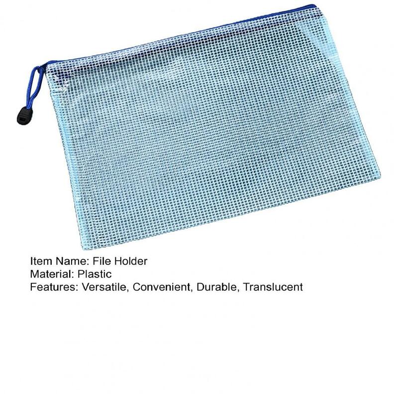 2Pcs A4 File Holder Waterproof Plastic Zipper File Folder Large Capacity Durable Flexible Document Bag For Office School