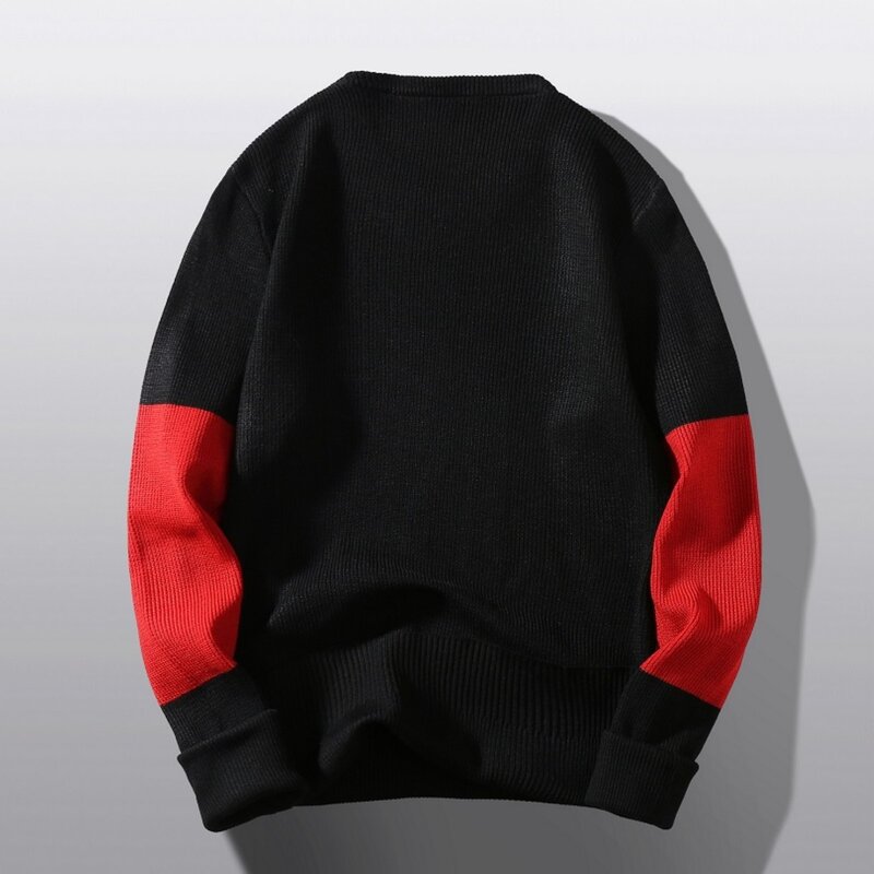 Spliced Wool Sweater Men Casual O-neck High Quality Pullover Knitted Sweaters Male New Winter Brand Mens Sweaters