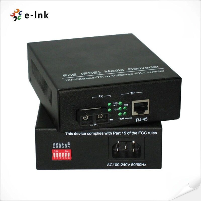 Convertitore multimediale Gigabit PoE 10/100/1000Mbps convertitore multimediale da fibra SC a Ethernet IEEE 802.3af/at alimentatore integrato da 30W