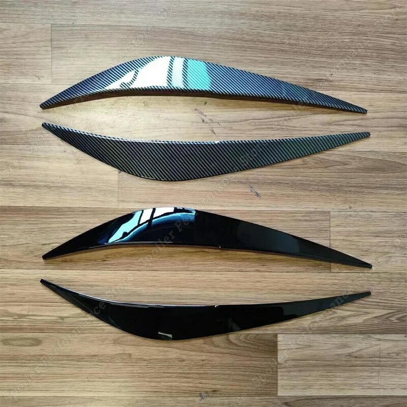 Gloss preto frontal farol sobrancelhas e pálpebras tampas, ABS plástico corpo Kits, acessórios para BMW série 1 F40 Hatchback 2019-2023, 2 peças